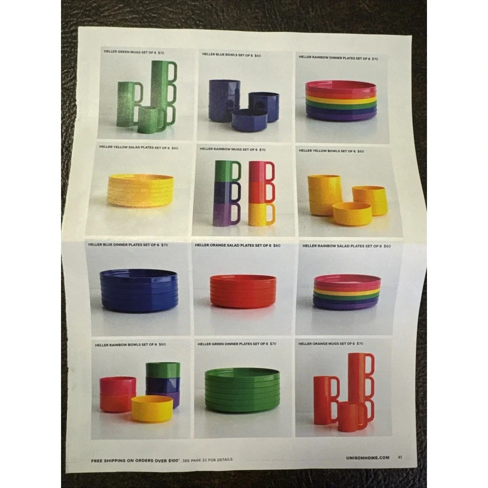 MCM Oblique By PMC Melamine Plates, Bowls, Trays‎ 50 Pieces - Mid Century Modern